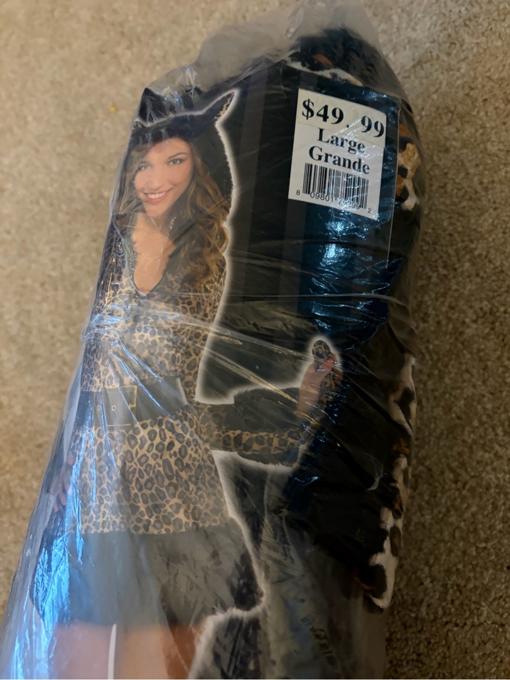 NWT Amscan Pretty Kitty Costume Adult Women’s Large 12-14 Leopard Cat Halloween